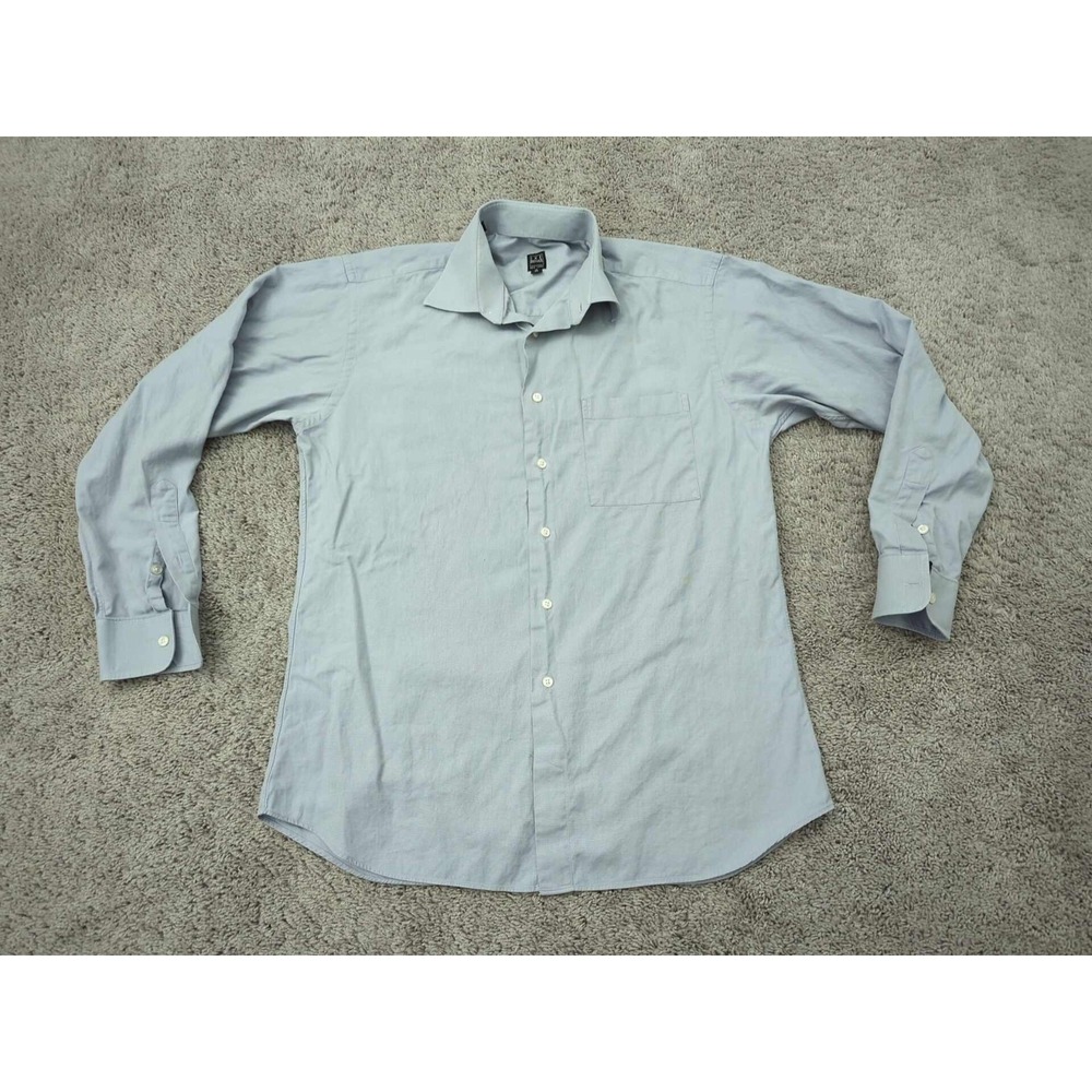 Ike Behar Button Up Shirt Mens  16‎ Long Sleeve 100% Cotton Made in Canada